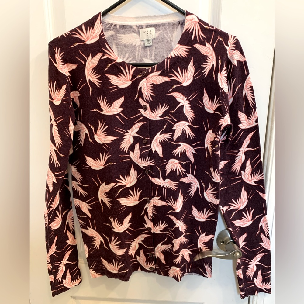 A new day cranes cardigan sweater